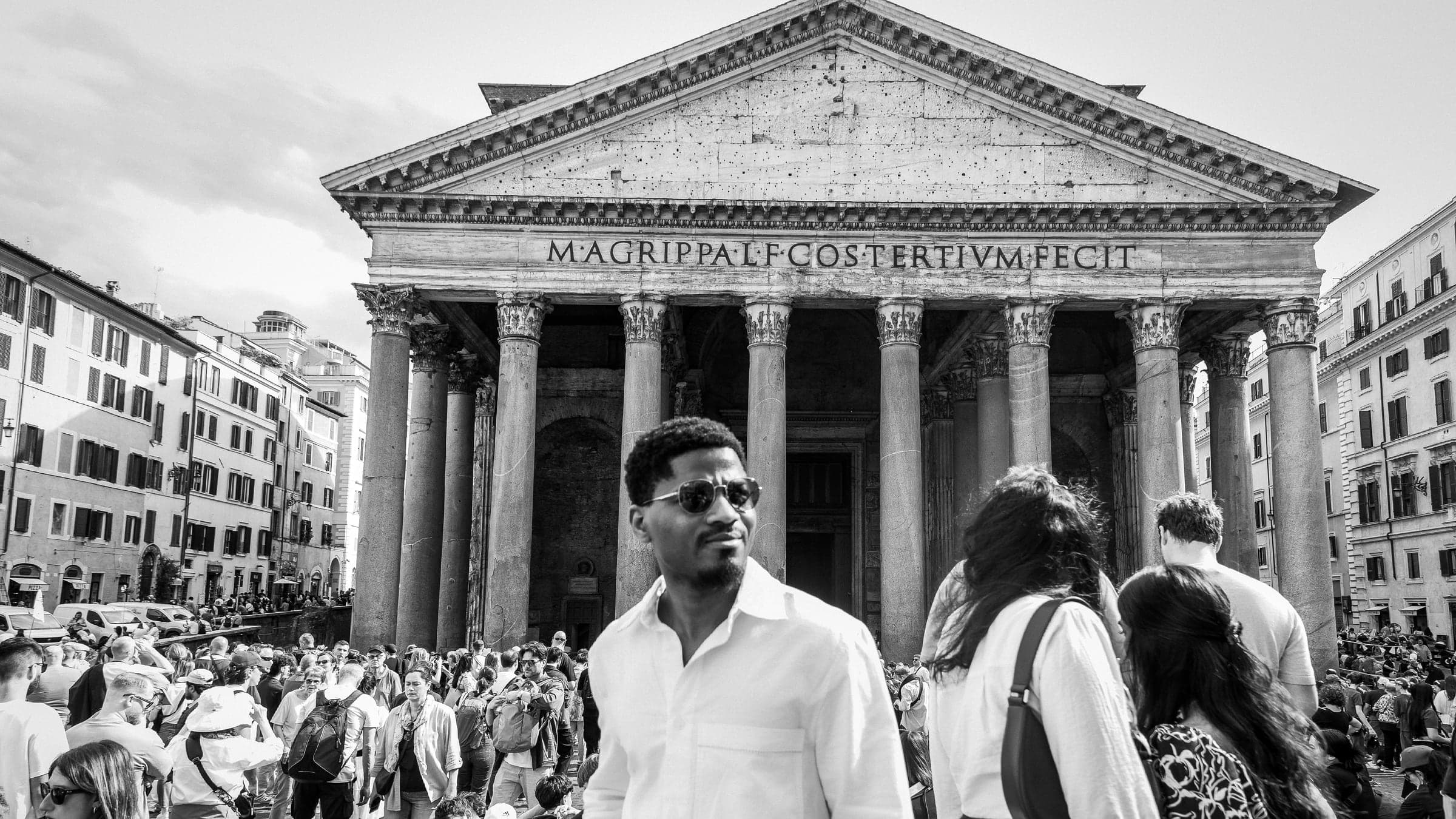 Ayodeji Adeyemo in front of the Pantheon in Rome